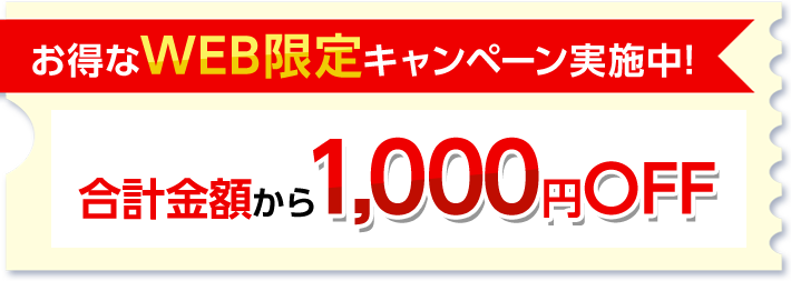 お得なWEB限定キャンペーン実施中！